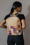 Buy_Riti_Beige Godhadi Patchwork Self Design Preloved Backpack _at_Aza_Fashions