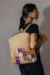 Riti_Beige Godhadi Patchwork Backpack _Online_at_Aza_Fashions