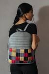 Riti_Grey Godhadi Patchwork Backpack _Online_at_Aza_Fashions