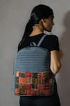 Buy_Riti_Gray Godhadi Patchwork Designer Backpack _at_Aza_Fashions