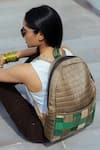 Riti_Grey Godhadi Patchwork Reshma Silk Saree Backpack _Online_at_Aza_Fashions