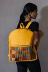 Riti_Yellow Godhadi Patchwork Honey Backpack _Online_at_Aza_Fashions