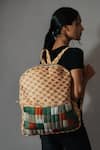 Buy_Riti_Beige Godhadi Patchwork Reshma Grande Self Design Backpack _at_Aza_Fashions