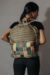 Buy_Riti_Grey Godhadi Patchwork Reshma Grande Backpack _at_Aza_Fashions