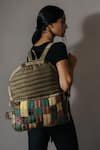 Riti_Grey Godhadi Patchwork Reshma Grande Backpack _Online_at_Aza_Fashions