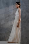 Neither Nor_Off White Cotton Silk Blend Embroidered Thread Halter Maxi Dress  _Online_at_Aza_Fashions