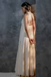 Buy_Neither Nor_Off White Cotton Silk Blend Embroidered Thread Halter Maxi Dress  _Online_at_Aza_Fashions