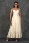 Buy_Neither Nor_Off White Cotton Silk Blend Solid Round Neck Maxi Dress  _at_Aza_Fashions