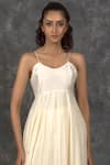 Buy_Neither Nor_Off White Cotton Silk Blend Solid Round Neck Maxi Dress  _Online_at_Aza_Fashions