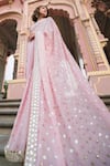 Shop_Vana Ethnics_Pink Viscose Embroidery Sequins Sheesha Bloom Saree With Blouse _Online_at_Aza_Fashions