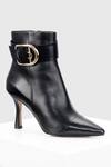 Buy_OROH_Black Plain Leandra Side Buckle Ankle Boots _at_Aza_Fashions