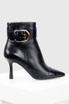 OROH_Black Plain Leandra Side Buckle Ankle Boots _Online_at_Aza_Fashions
