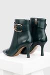 Buy_Oroh_Emerald Green Buckles Leandra Side Leather Ankle Boots _Online_at_Aza_Fashions