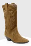 Shop_OROH_Brown Plain Aurelia Cowboy Boots_at_Aza_Fashions