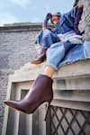 Buy_Oroh_Brown Adela High Heel Leather Ankle Boots _at_Aza_Fashions