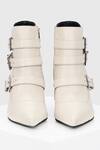 Shop_Oroh_White Buckles Valeria Conical Heel Ankle Boots _Online_at_Aza_Fashions