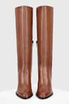 Shop_OROH_Brown Plain Antes High Heel Leather Long Boots _Online_at_Aza_Fashions