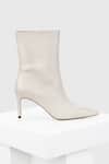OROH_White Plain Cristina High Heel Ankle Boots_Online_at_Aza_Fashions