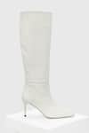 OROH_White Plain Blanca Pencil Heel Long Boots_Online_at_Aza_Fashions