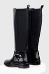 OROH_Black Plain Aragon Leather Long Boots_Online_at_Aza_Fashions