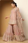 Buy Meenagurnam Pink Net, Georgette Sequins, Beads, Persian Fleur Embroidered Kurta Sharara Set Online at Aza Fashions Buy_Meenagurnam_Pink Net, Georgette Sequins, Beads, Persian Fleur Embroidered Kurta Sharara Set _Online_at_Aza_Fashions