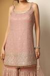 Shop Meenagurnam Pink Net, Georgette Sequins, Beads, Persian Fleur Embroidered Kurta Sharara Set Online at Aza Fashions Shop_Meenagurnam_Pink Net, Georgette Sequins, Beads, Persian Fleur Embroidered Kurta Sharara Set _Online_at_Aza_Fashions