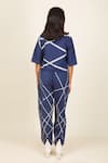 Shop_Banana Labs_Blue Cotton Round Neck Hand Block Print Top And Pant Set _at_Aza_Fashions