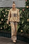 Buy_Banana Labs_Beige Cotton Hand Block Print Hoodie And Pant Set _at_Aza_Fashions