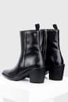 OROH_Black Plain Alava Block Heel Ankle Boots_Online_at_Aza_Fashions