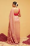 Shop_Suruchi Parakh_Pink Georgette Woven Bandhani Banarasi Pattern Saree With Running Blouse _at_Aza_Fashions