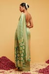 Shop_Suruchi Parakh_Green Georgette Woven Bandhani Saree With Running Blouse _at_Aza_Fashions