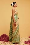 Buy_Suruchi Parakh_Green Georgette Woven Bandhani Saree With Running Blouse _Online_at_Aza_Fashions