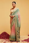 Buy_suruchi parakh_Green Georgette Woven Bandhani Geometric Banarasi Saree With Running Blouse_at_Aza_Fashions