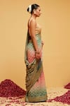 Buy_suruchi parakh_Green Georgette Woven Bandhani Geometric Banarasi Saree With Running Blouse_Online_at_Aza_Fashions