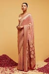 Suruchi Parakh_Maroon Georgette Woven Bandhani Mughal Banarasi Saree With Running Blouse _Online_at_Aza_Fashions