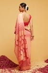 Shop_Suruchi Parakh_Pink Georgette Woven Bandhani Paisley Banarasi Saree With Running Blouse _at_Aza_Fashions