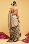 Shop_Suruchi Parakh_Blue Georgette Woven Bandhani Checkered Saree With Running Blouse _at_Aza_Fashions