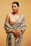 Buy_Suruchi Parakh_Blue Georgette Woven Bandhani Checkered Saree With Running Blouse _Online_at_Aza_Fashions