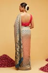 Shop_Suruchi Parakh_Blue Georgette Woven Bandhani Geometric Saree With Running Blouse _at_Aza_Fashions