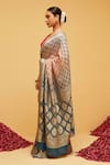 Suruchi Parakh_Blue Georgette Woven Bandhani Geometric Saree With Running Blouse _Online_at_Aza_Fashions