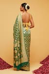 Shop_Suruchi Parakh_Green Georgette Woven Bandhani Bloom Banarasi Saree With Running Blouse _at_Aza_Fashions