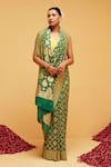 Suruchi Parakh_Green Georgette Woven Bandhani Bloom Banarasi Saree With Running Blouse _Online_at_Aza_Fashions