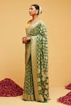 Shop_Suruchi Parakh_Green Georgette Woven Bandhani Bloom Banarasi Saree With Running Blouse _Online_at_Aza_Fashions