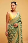 Suruchi Parakh_Green Georgette Woven Bandhani Bloom Banarasi Saree With Running Blouse _at_Aza_Fashions