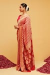 Suruchi Parakh_Red Georgette Woven Bandhani Florette Banarasi Saree With Running Blouse _Online_at_Aza_Fashions