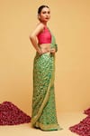 Suruchi Parakh_Green Georgette Woven Bandhani Diamond Banarasi Saree With Running Blouse _Online_at_Aza_Fashions