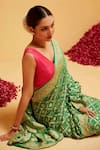 Buy_Suruchi Parakh_Green Georgette Woven Bandhani Diamond Banarasi Saree With Running Blouse 