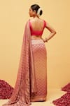 Shop_Suruchi Parakh_Pink Georgette Woven Bandhani Geometric Banarasi Saree With Running Blouse _at_Aza_Fashions