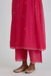 Lajjoo C_Pink Chanderi Embroidery Chintz Bl Round Neck Binti Bloom Kurta With Palazzo _at_Aza_Fashions