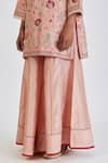 Buy_Lajjoo C_Pink Silk Embroidery Phool Round Neck Zulekha Kurta With Sharara _Online_at_Aza_Fashions